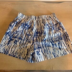 Rails Blue White Tiger Stripe Elastic Waist Pull On Shorts Womens Small